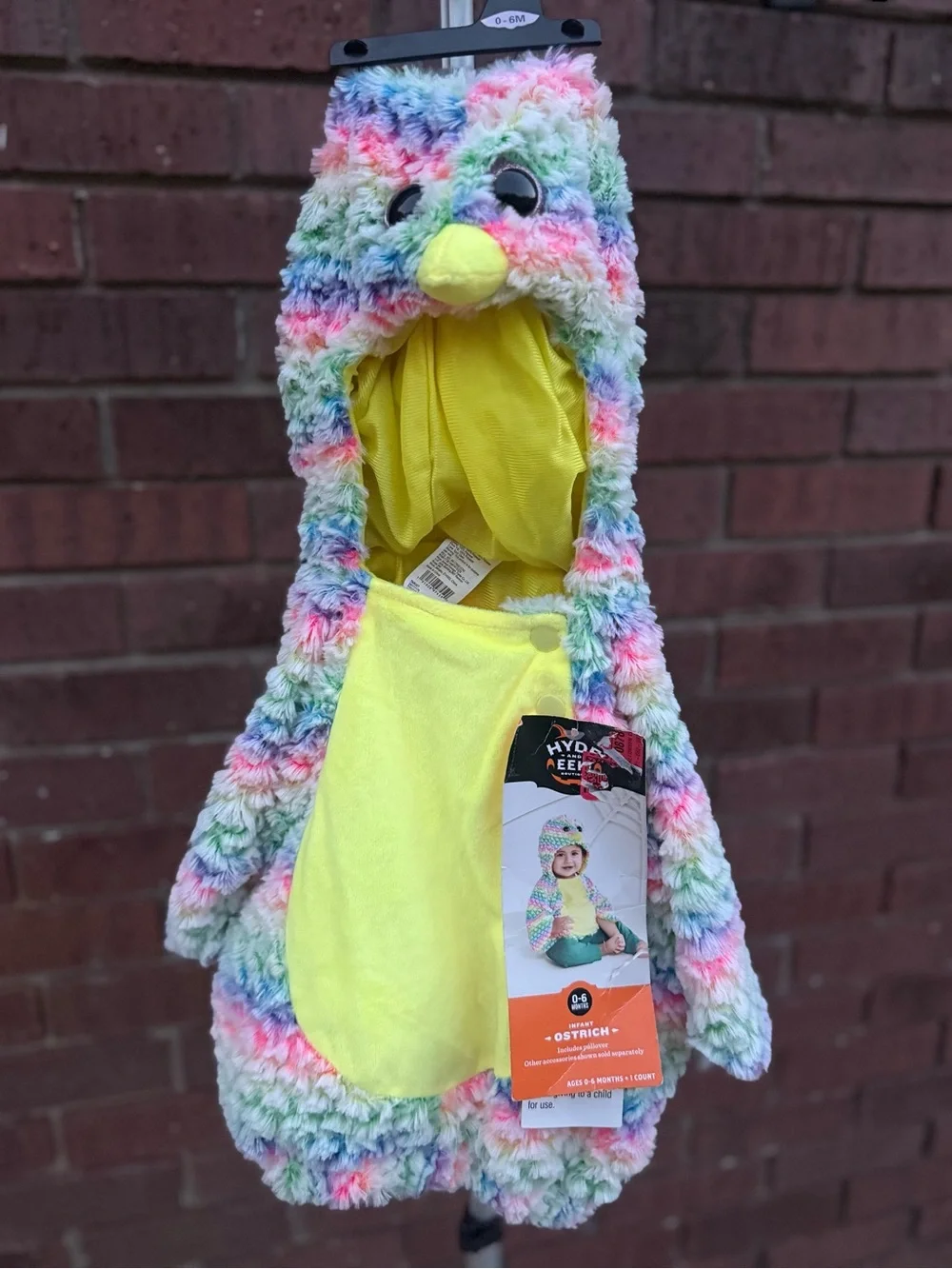 Ostrich Bird Halloween Costume Hyde & Eek Infant Size 0-6M Rainbow Pullover Top
